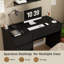 Bureau d'ordinateur à 5 tiroirs, bureau rectangulaire avec rangement pour la maison et le bureau (noir)-270938208