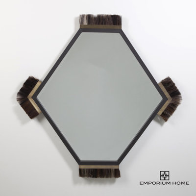 Emporium Home Brass Hexagon Wall Mirror