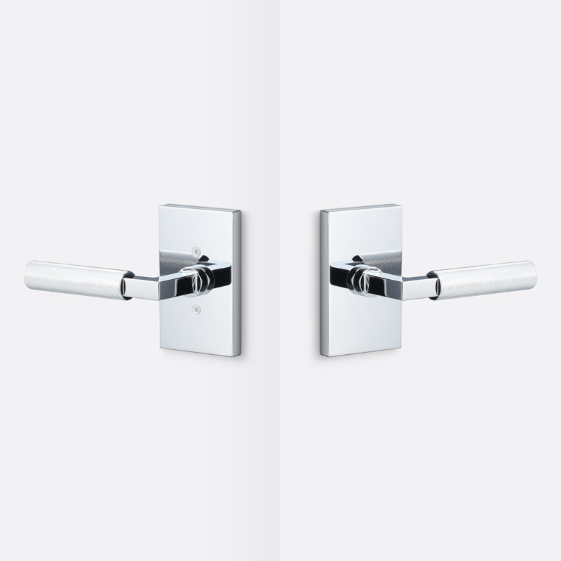 Rosace de passage Levanto, poignée moletée, Chrome poli, Chrome poli