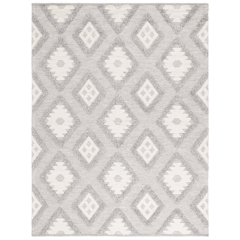 Ketch Hand Woven Wool Pile Geometric Rug, Rectangle 8' x 10'