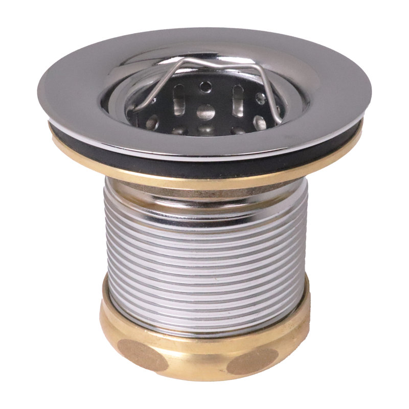 Junior Bar and Laundry Sink Drain Assembly with Removable Strainer Basket, Polished Chrome