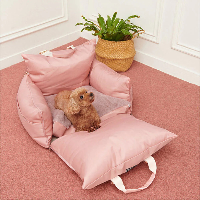  Lit voiture imperméable pour chien First Class, rose