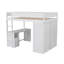 Lit mezzanine en bois avec bureau, garde-robe, tiroirs et rangement ouvert - Conception multifonctionnelle peu encombrante-2008771328-2008771335