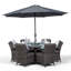 Karas 6 - Person Patio Dining Set Umbrella Hole Included Round Table with Cushions Included-39926005