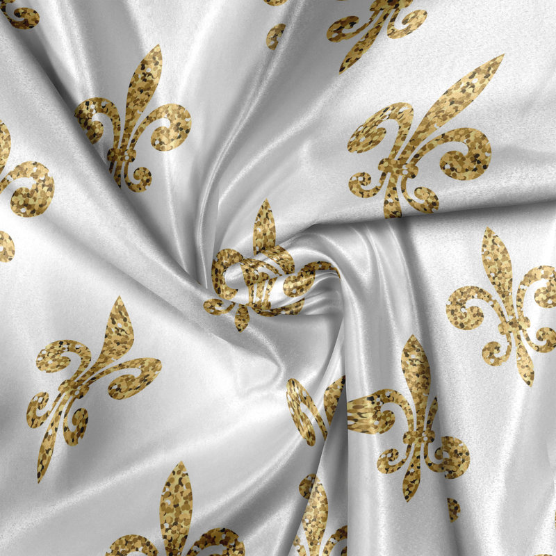 Rustic curtain, European lily, yellow and white
