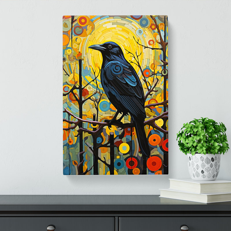 Crow Orphism - Wrapped Canvas Print, 50cm H x 35cm W x 3cm D