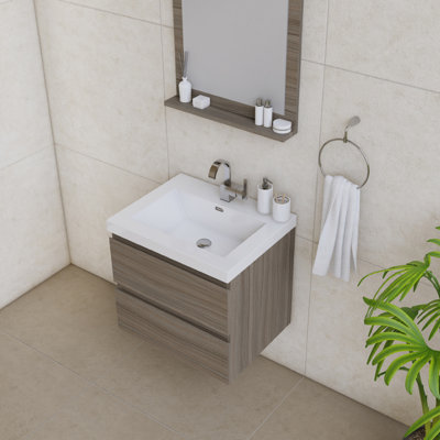 Ensemble de meuble-lavabo mural simple 24 po Arjina