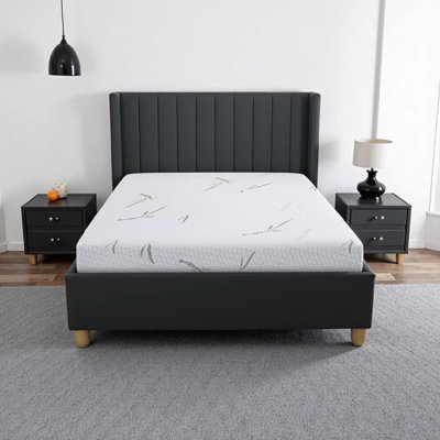 Matelas en mousse viscoélastique double couche 10 pouces avec housse de refroidissement infusée de bambou - soulagement de la pression et conception hypoallergénique