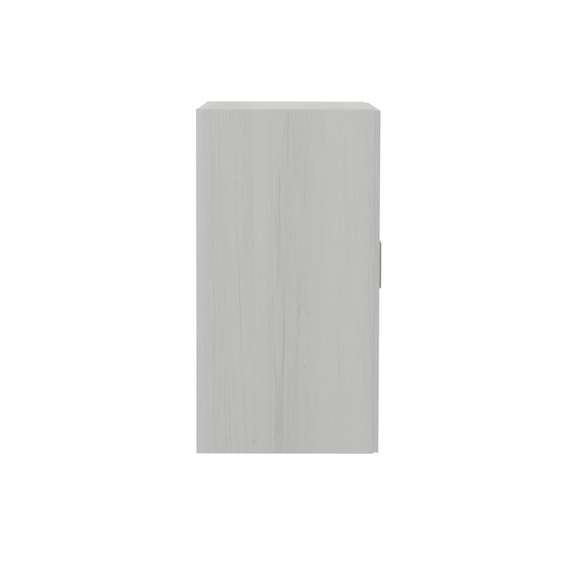 Armoire avec porte vitrée Mirella, Bois de frêne blanc