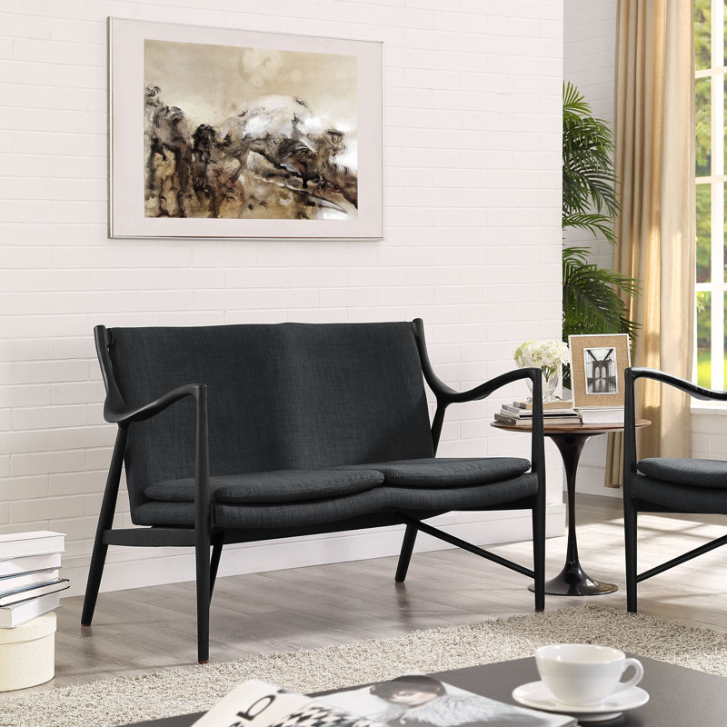 Causeuse Modway, Laine / viscose noire grise