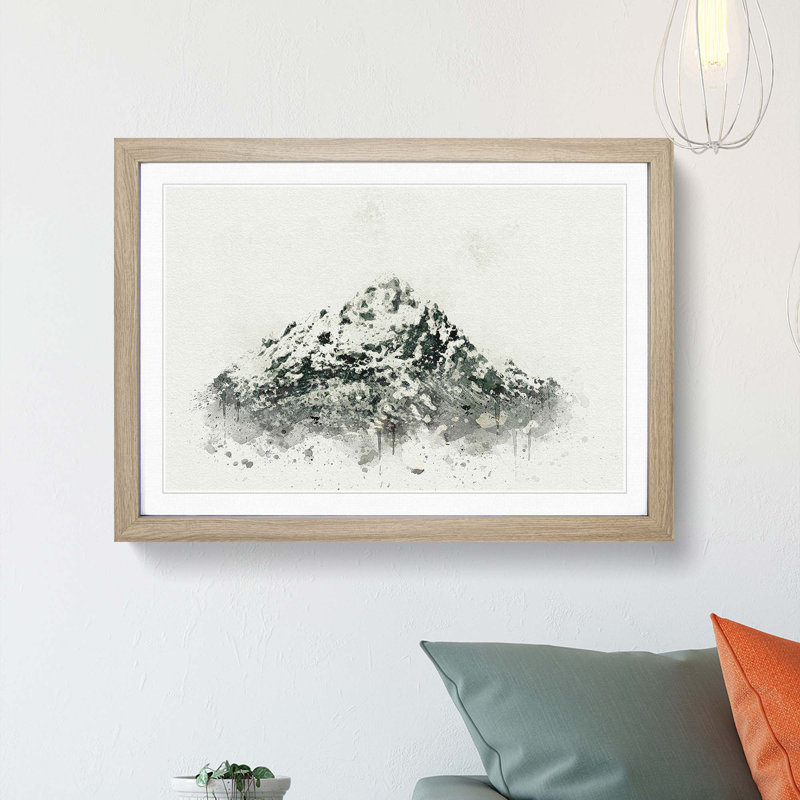 Mountain in Scotland in Abstract - Picture Frame Graphic Art Print, 48cm H x 65cm W x 2cm D, Oak Framed