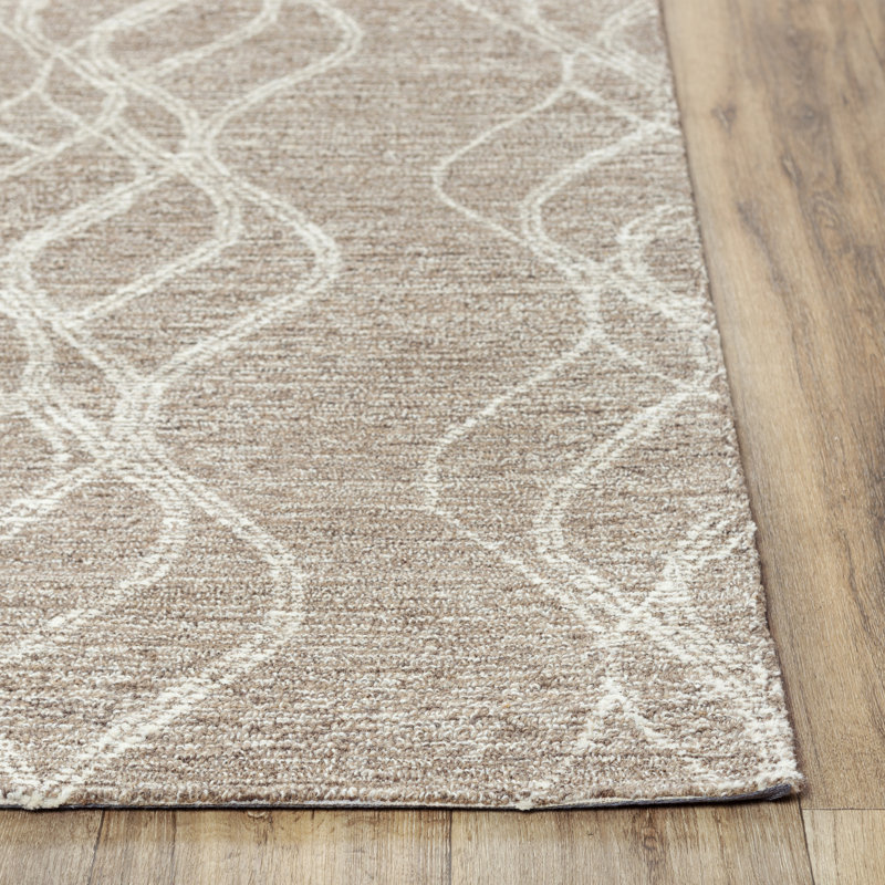 Tapis 100% laine touffeté à la main Atzi, Rectangle 5 pi x 7 pi 6 po