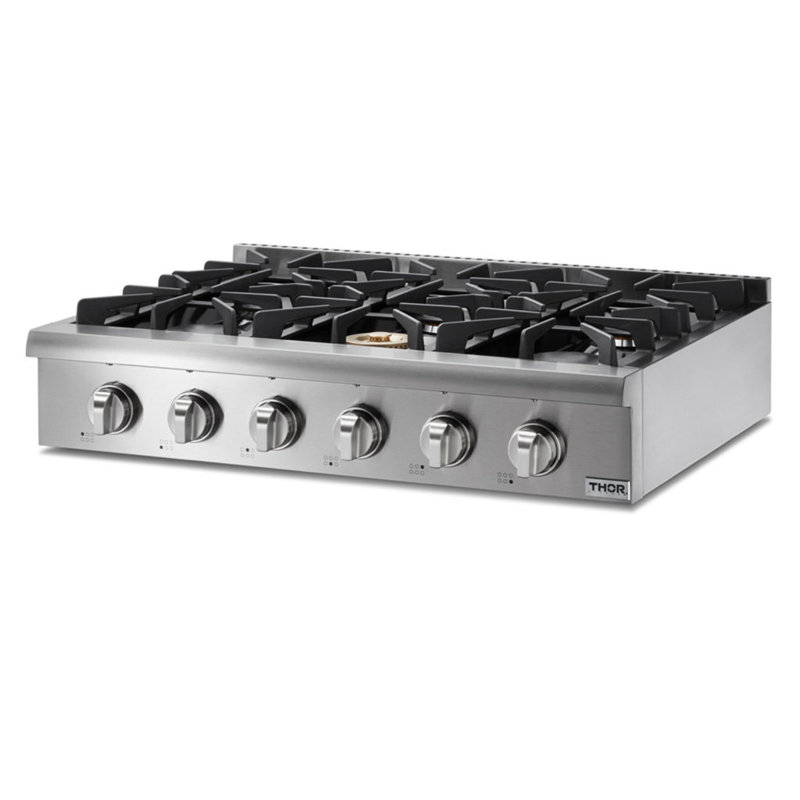 Plaque de cuisson au gaz 36 po avec 6 brûleurs