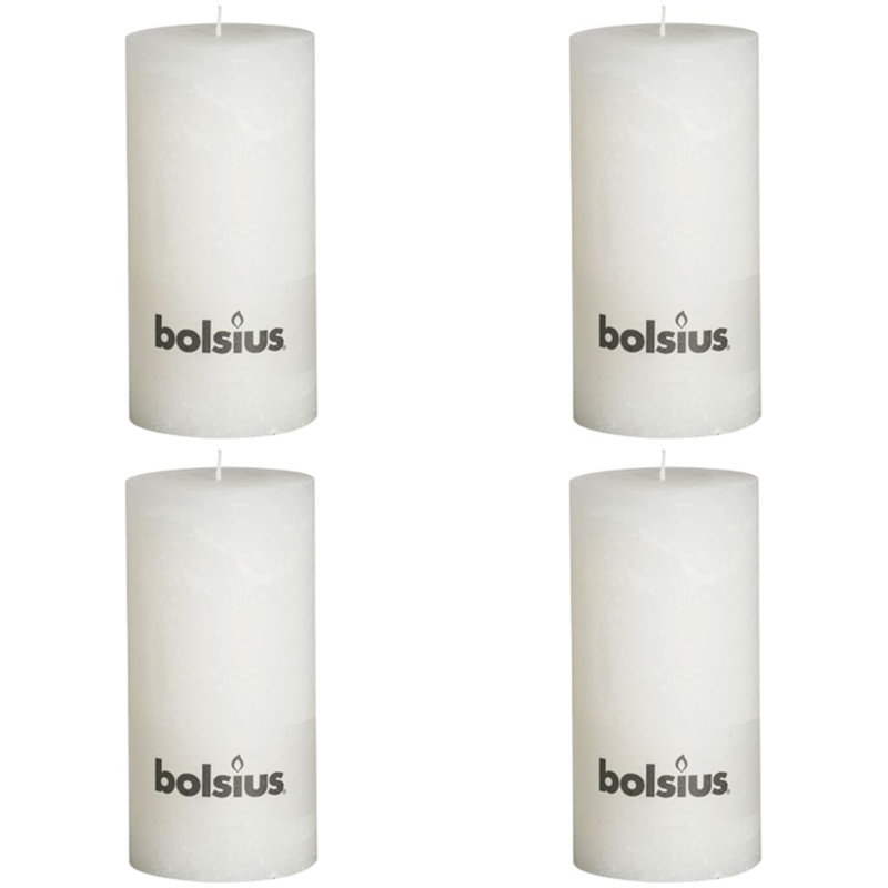Bolsius Rustic Pillar Candle 200 x 100 mm, White