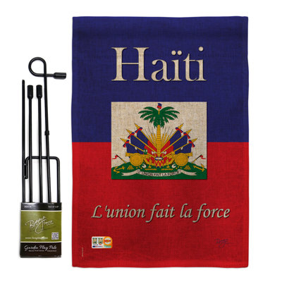 Double Sided 18.5'' H x 13'' W Burlap Flag Set