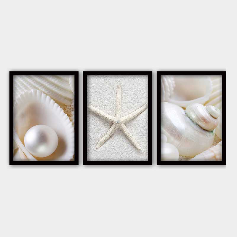 Ensemble de 3 peintures élégantes encadrées décoratives, 13,8 x 17,7 pouces chacune | 100% bois avec cadre 100% polystyrène (épaisseur: 0,8 pouce) | Impression numérique UV, parfaite pour le salon et la décoration intérieure