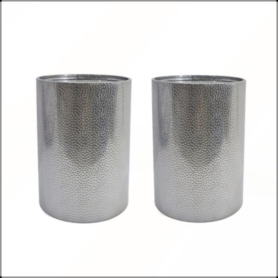 Stylish Hammered Metal Side Table Set, Durable Iron Frame, Versatile Decor for Modern and Industrial Interiors.(Set of 2)