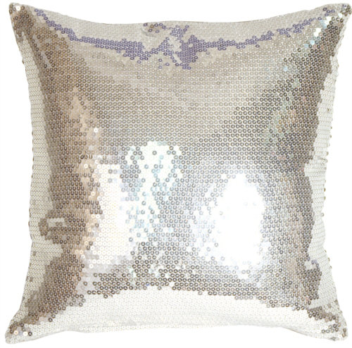 Coussin sequins Tarra, argent