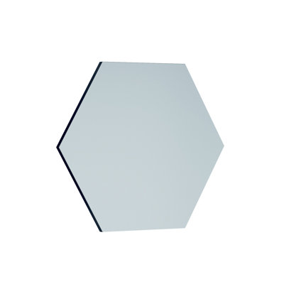 Modern Hexagonal Wall Mirror, Black, 27.6 x 23.6 x 0.9 inches | 100% MDF with Ecological Flotal-E Glass | Sleek Geometric Design, Perfect for Home Decor & Contemporary Spaces, Easy to Install and Wall-Mountable