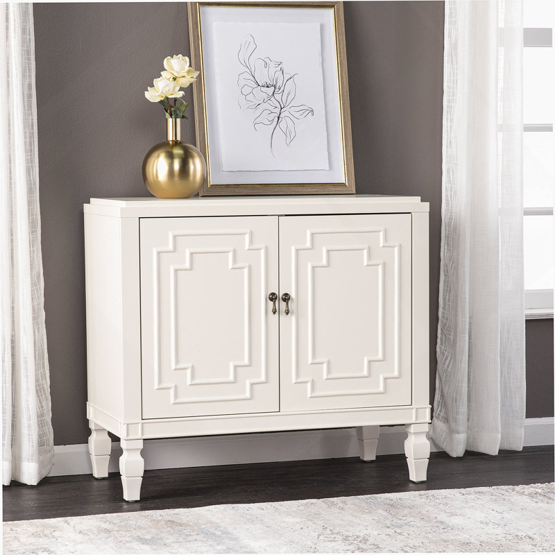 Antique White Double-Door Accent Cabinet
