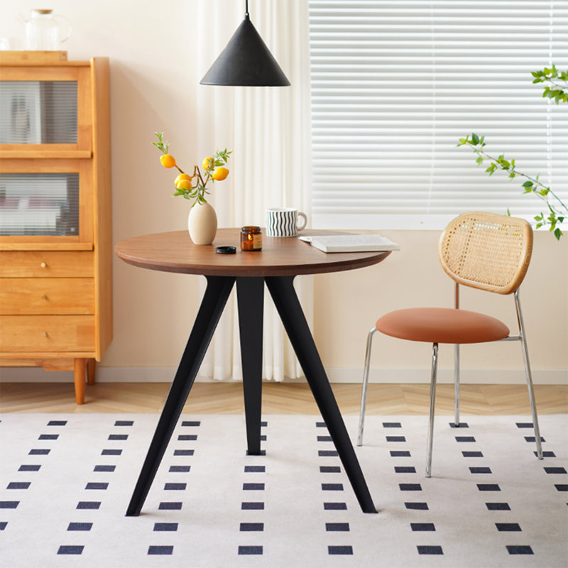 Nut-brown Round Manufactured Wood Dining table, Nut-brown, 29.53"H x 39.37"L x 39.37"W