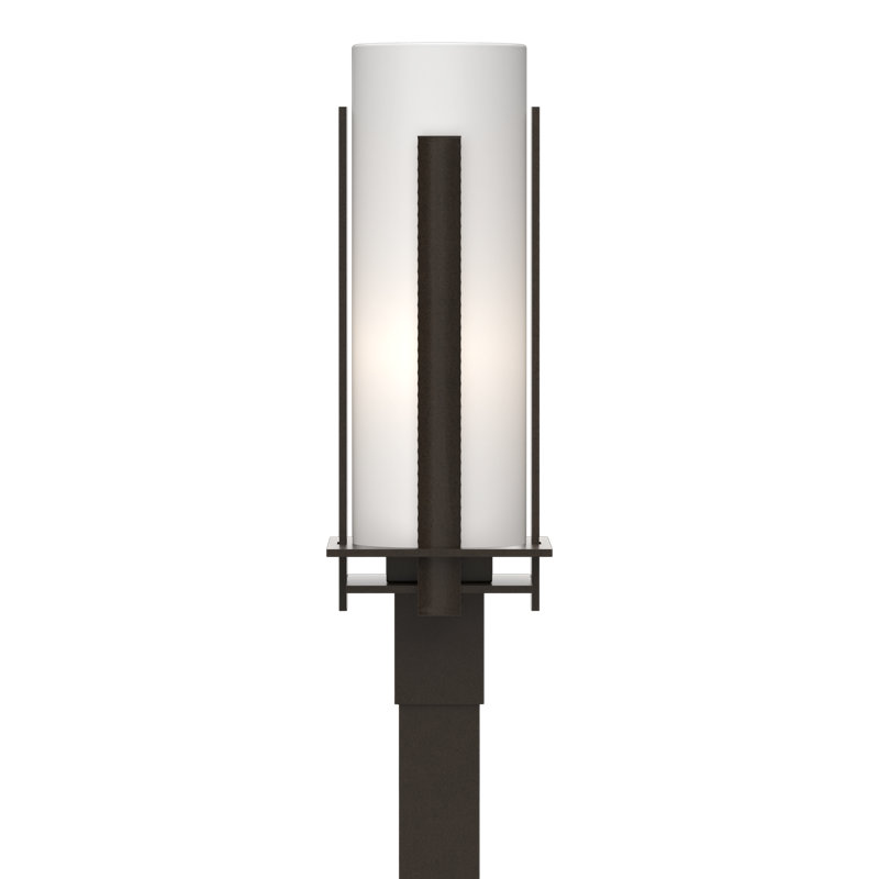 Tête de lanterne verticale verticale 1 lumière, Bronze côtier huilé côtier, Blanc