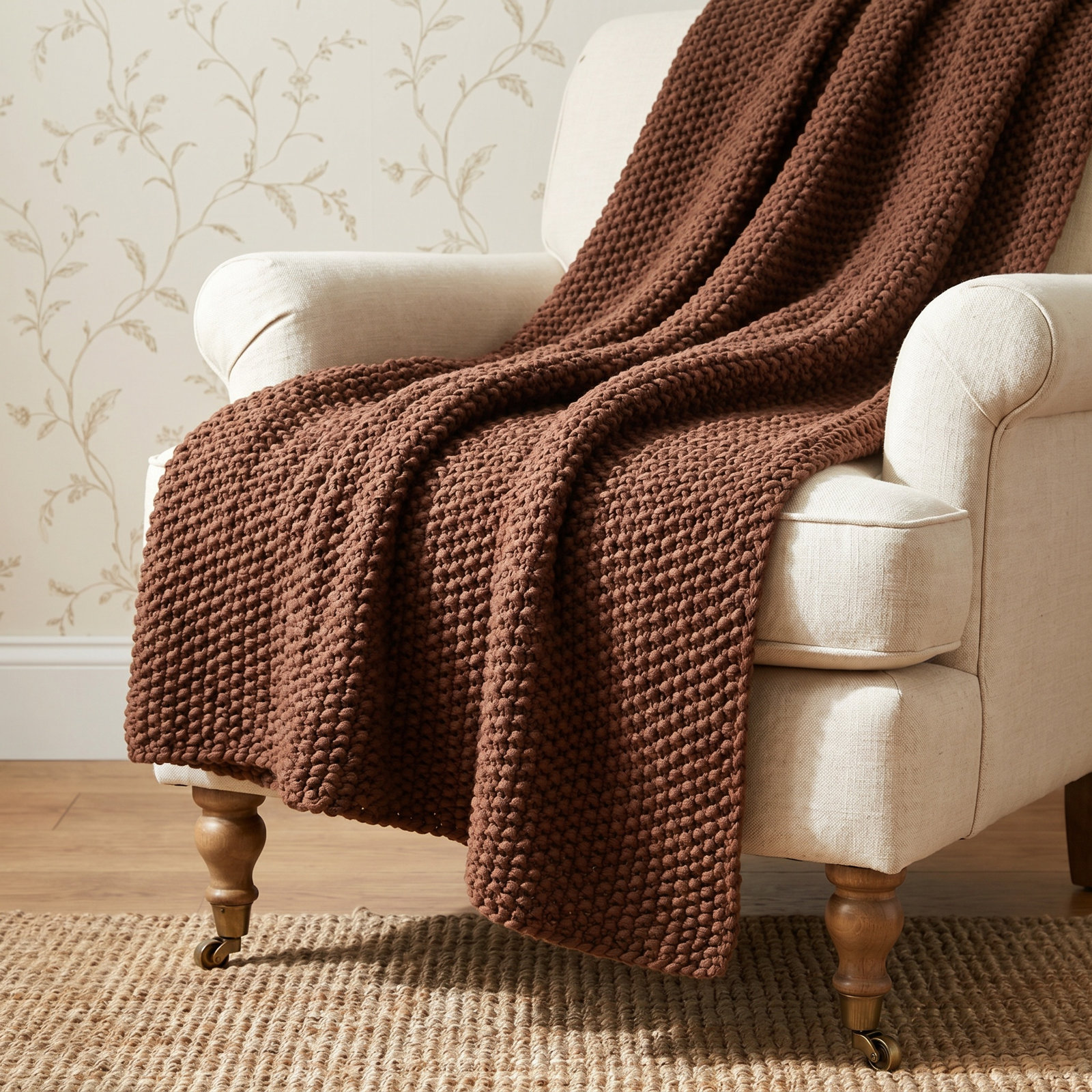 Arnica Throw Blanket, Mushroom