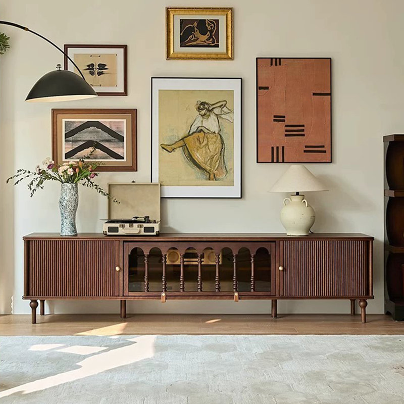 Spacious TV cabinet, 86.61", Brown