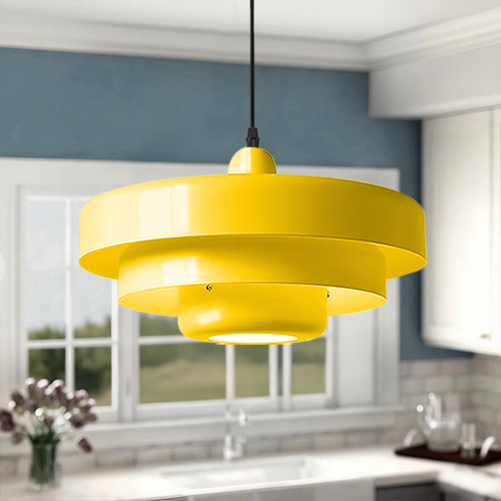 Epone Single Light Iron Pendant, Yellow