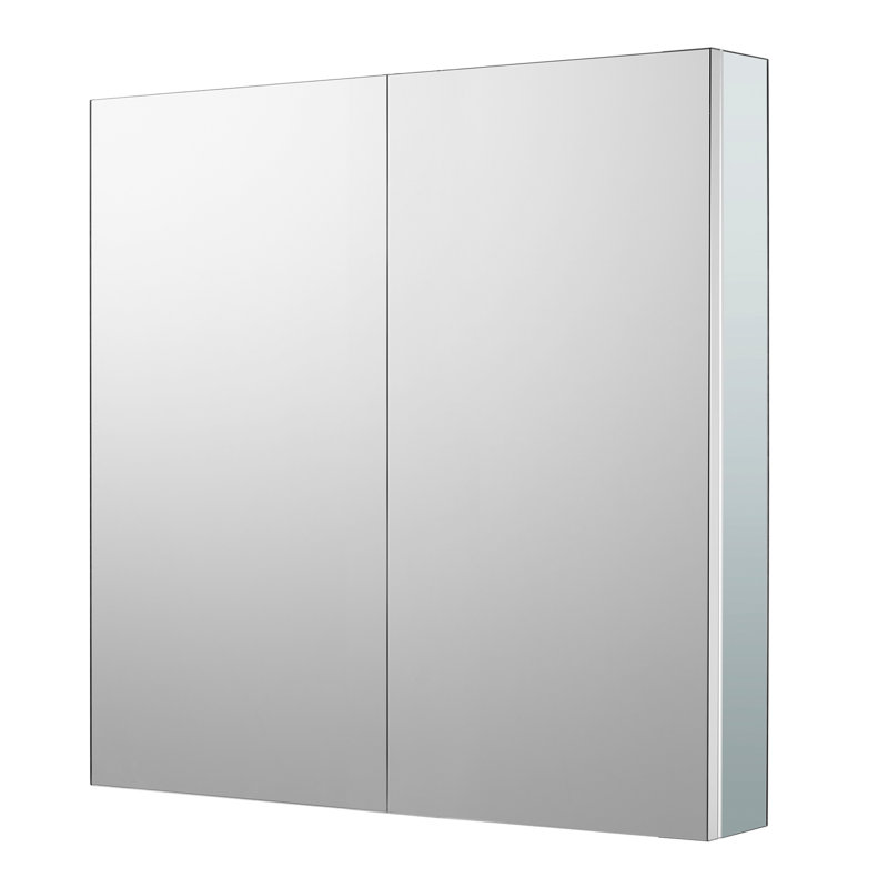 Armoire à pharmacie à deux portes avec miroir, armoire murale encastrée ou à fixation en surface