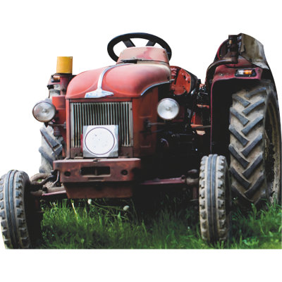 SS11120 «Old Farm Tractor Country Western» en carton découpé debout