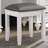 White Vanity Stool With Padded Seat