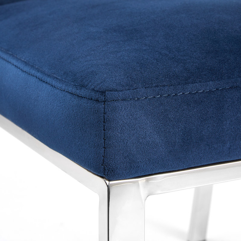 Chaise de salle à manger Coady Misty, Bleu, Argent argent, Argent argent