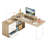 54'' W Reversible L-Shaped Desk with Computer Monitor Riser Stand-470586825