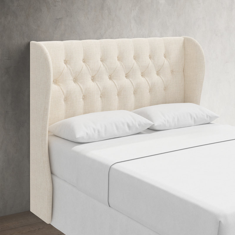 Tomey Upholstered Headboard, King, Mystere Ivory