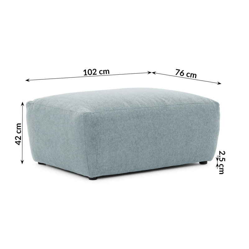 102 Wide Ottoman, Light Blue