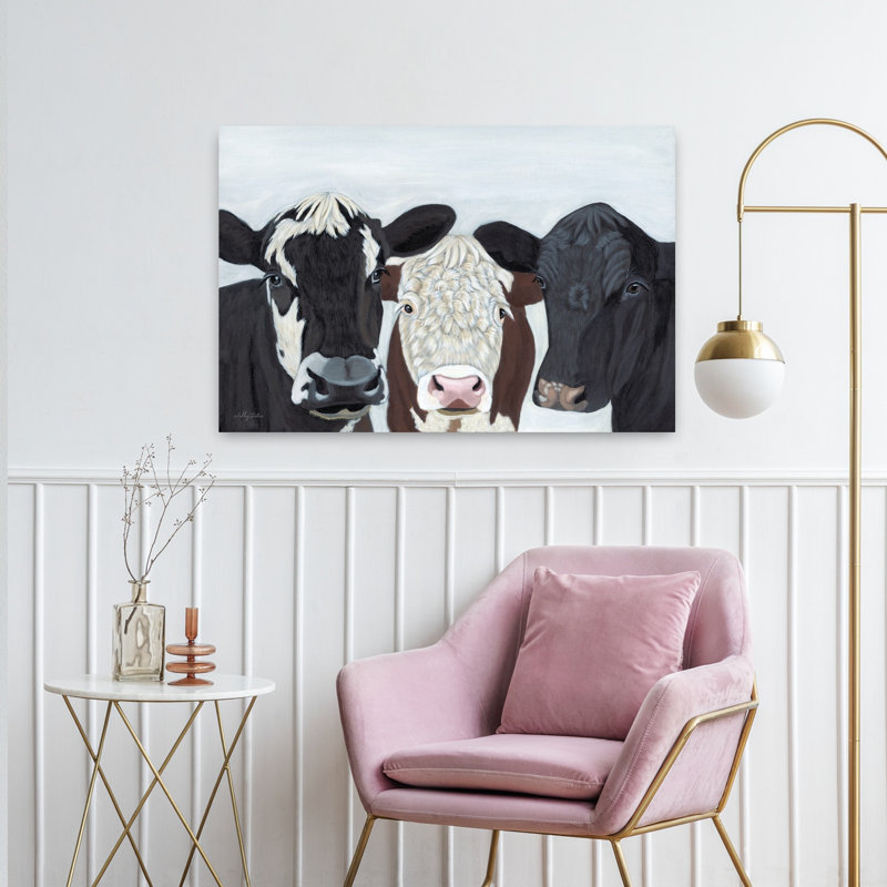 Portrait de vache contemporain, H 24 po x l 36 po