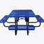 Table carrée de pique-nique d'extérieur carrée en acier de 46 po avec parasol-270552306