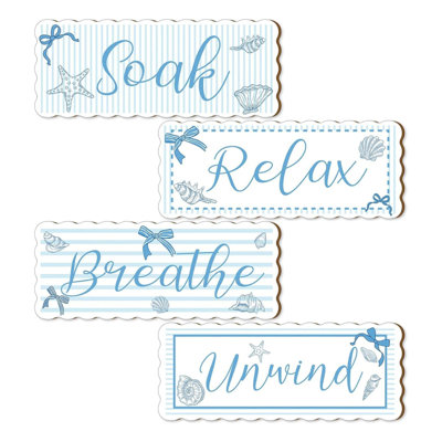 Coastal Scalloped Beach Wall Decor Set 4 Piece