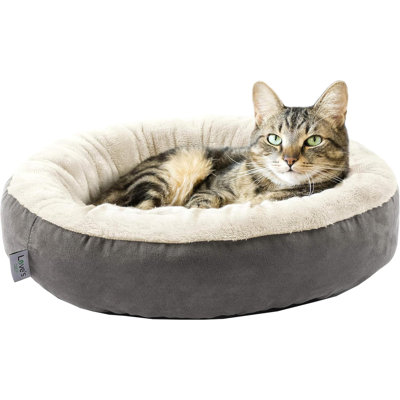 Round Donut Cat And Dog Cushion Bed, 20In Bed For Cats Or Small Dogs, Anti-Slip & Water-Resistant Bottom, Super Soft Durable Fabric Pet Beds, Washable Luxury Cat & Dog Bed Gray