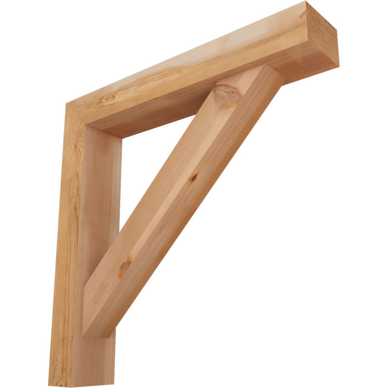 Traditional Block Bracket w/ Offset Brace, 30 x 30, 5 1/2"W Western Red Cedar (Smooth)