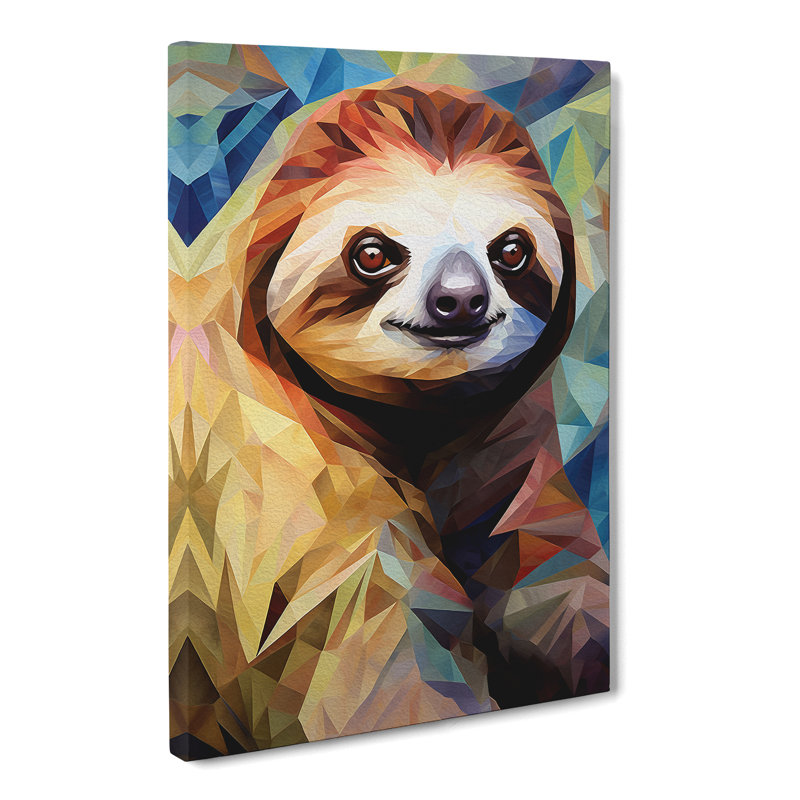 Sloth Cubism - Wrapped Canvas, 60cm H x 40cm W x 3cm D