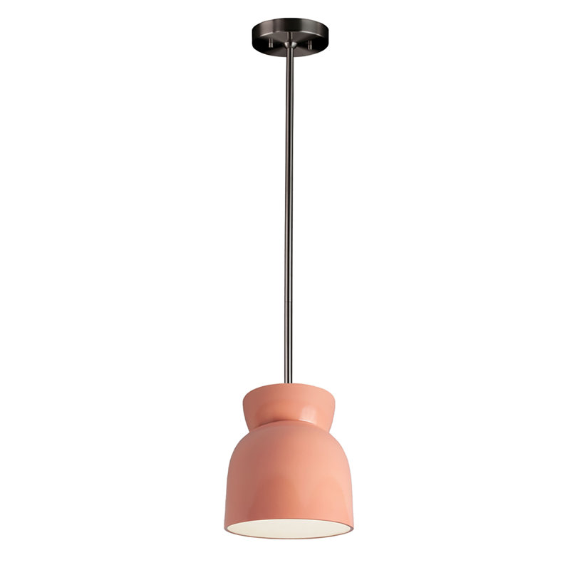 (6) Luminaire suspendu en forme de sablier, Nickel brossé, Rosé brillant