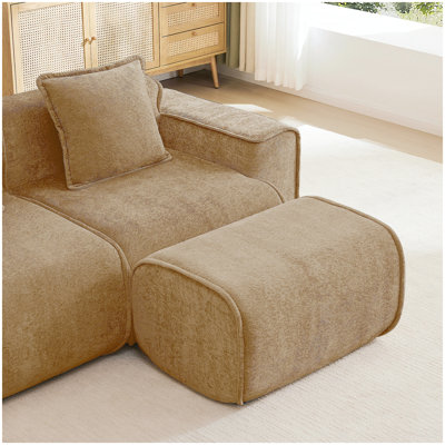 Repose-pieds Harrison en velours - brun