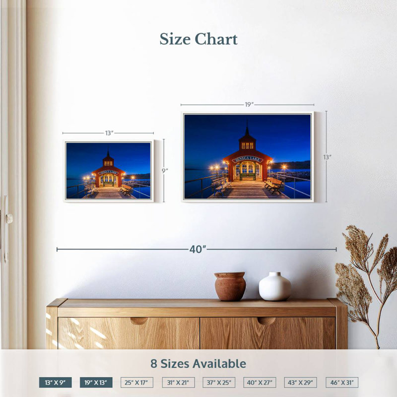 Seneca Lake Pier, Cadre flottant blanc, 13 po x 9 po