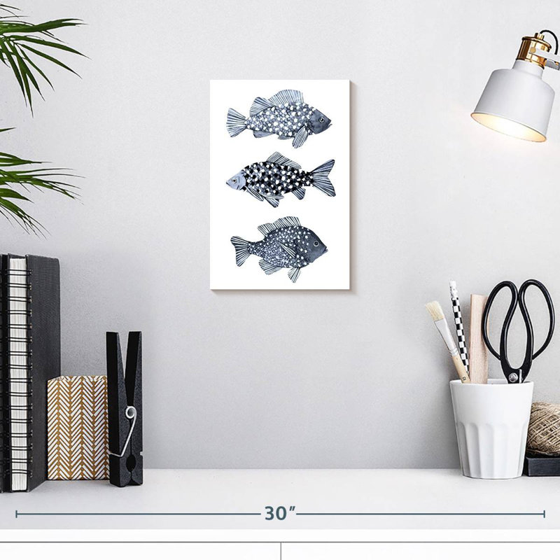 Brampt Blue Fish I, 12" H x 8" W