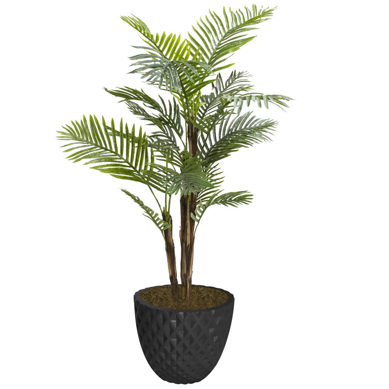 Panama 76.6 " H Faux Dracaena Tree in Fiberstone Planter