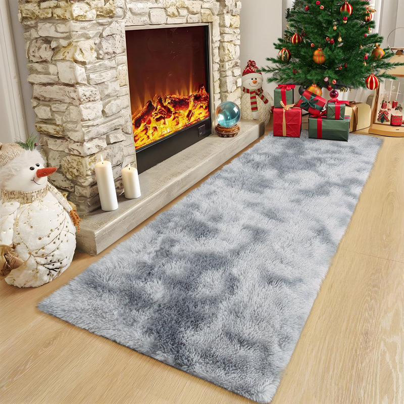Tapis à poils longs pelucheux et pelucheux à poils longs Tie-Dye, Tapis de couloir 2 pi x 6 pi