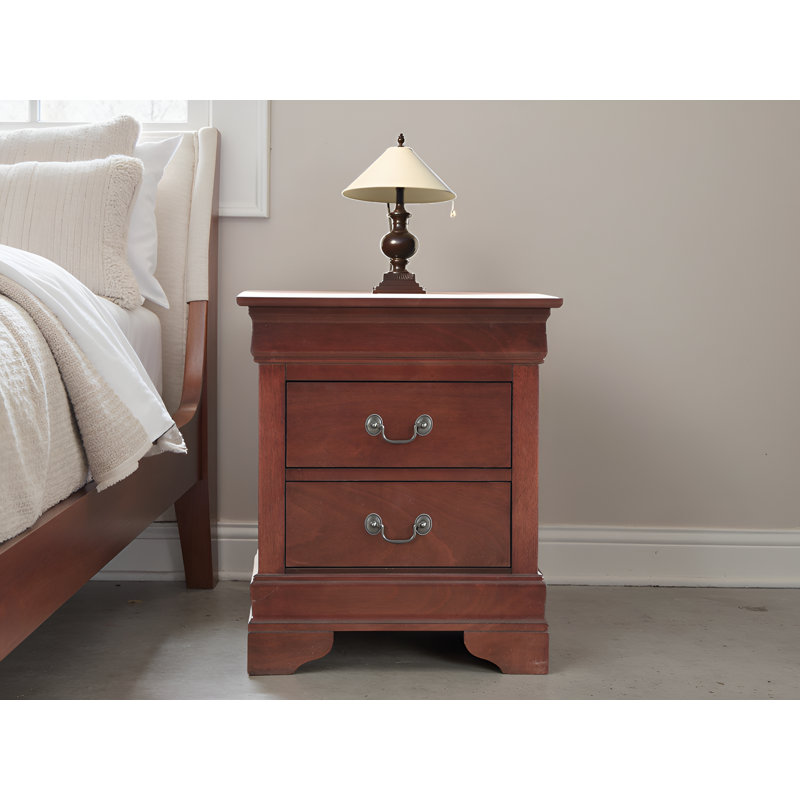 Table de chevet 2 tiroirs Temara Cherry, Cerisier