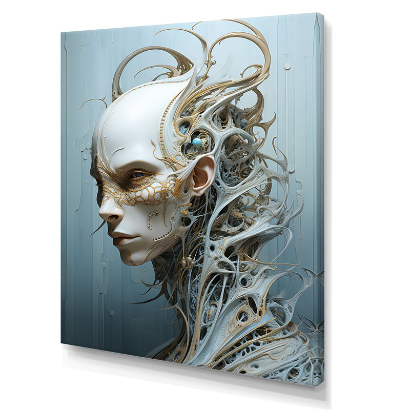 " Mythical Alien Creature Painting " Print, Wrapped Canvas, 40" H x 30" W